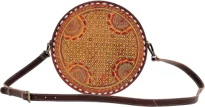 Myra Bag Western Leather Round Bag for Women - Crossbody Purse Shoulder Bag Lily Bloom