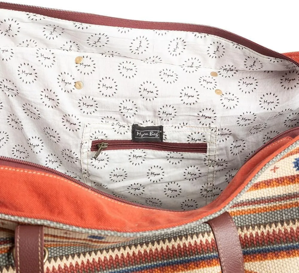 Myra Bag Western Leather Weekender Bag for Women - Upcycled Shoulder Handbag