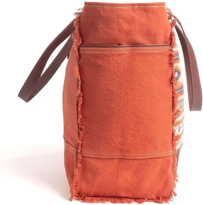 Myra Bag Western Leather Weekender Bag for Women - Upcycled Shoulder Handbag
