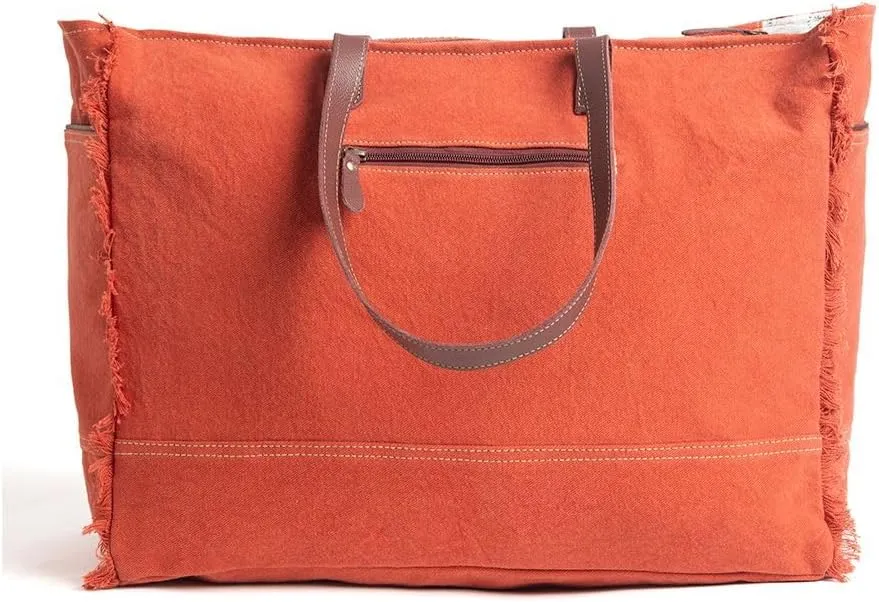 Myra Bag Western Leather Weekender Bag for Women - Upcycled Shoulder Handbag