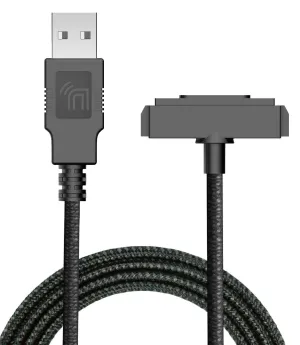 Nakedcellphone Charger for Sonim XP5/XP6/XP7, Brand Black [Rugged Braided] USB Charge/Sync Cable Cord [with Magnetic Contacts] for XP5700, XP6700, XP7700 Phones
