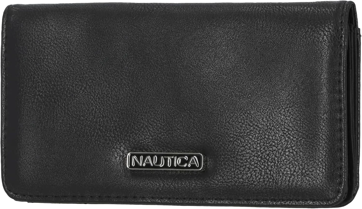 Nautica Seaside Slim Womens Wallet RFID Blocking Credit Card Holder, Coin Purse, Checkbook Organizer Clutch, Small Vegan Leather Wallet for Travel, Black