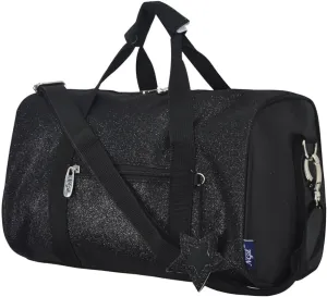 NGIL Mini Super Star Duffle Bag for Dance, Sports, Ballet, Tumbling, and Gymnastic – Glitter Cheer with Shoulder Strap and Pockets (Glitter-Black, Small)