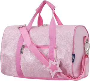 NGIL Mini Super Star Duffle Bag for Dance, Sports, Ballet, Tumbling, and Gymnastic – Glitter Cheer with Shoulder Strap and Pockets (Glitter-Pink, Small)