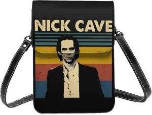 Nick Rock Cave and The Bad Music Seeds Small Cell Phone Purse For Woman PU leather Crossbody Bag Funny Shoulder Bags Wallet For Adults Stocking Stuffers Purses