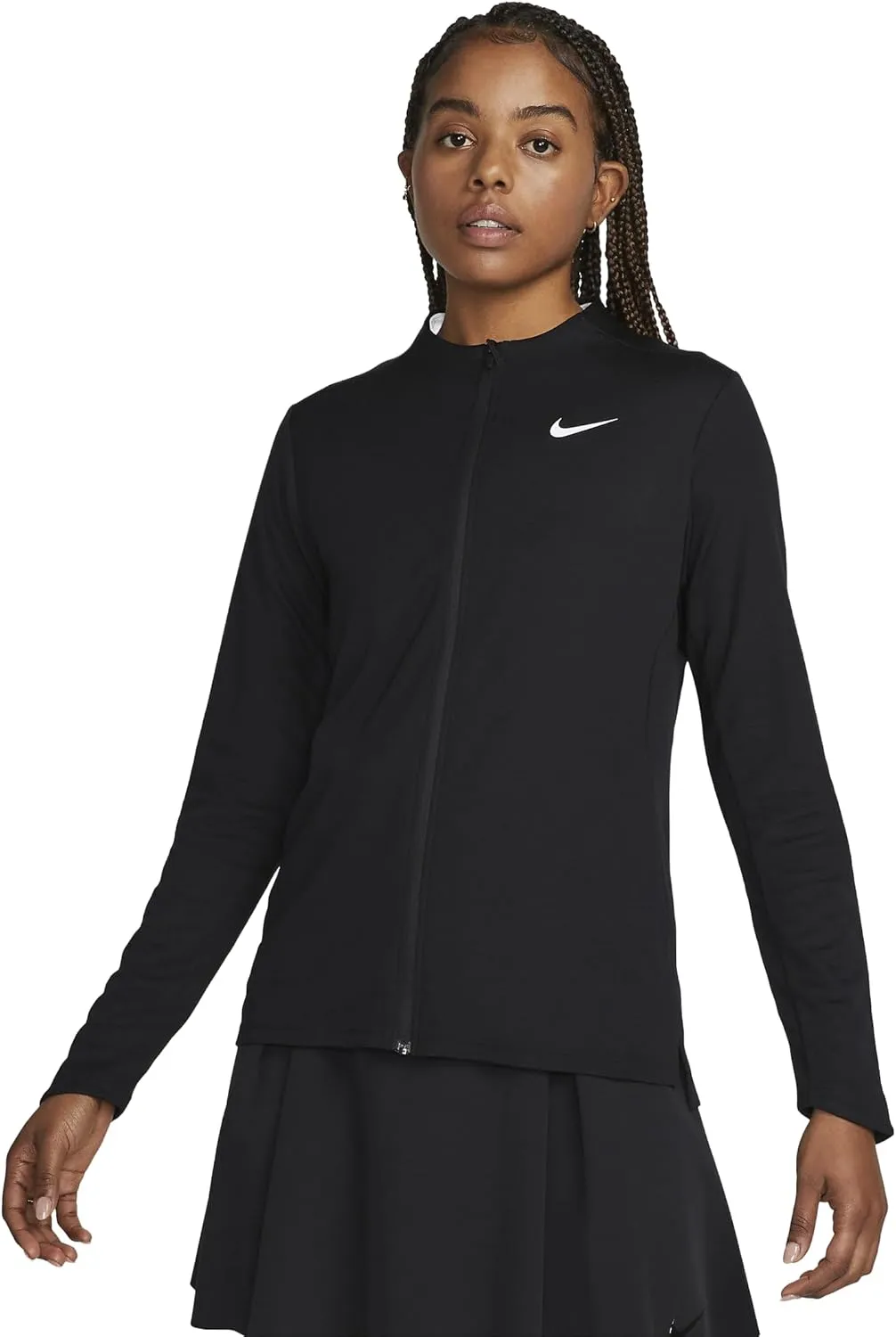 Nike Dri-FIT UV UPF 40  Advantage Women's Full-Zip Golf Jacket, BLACK, MEDIUM