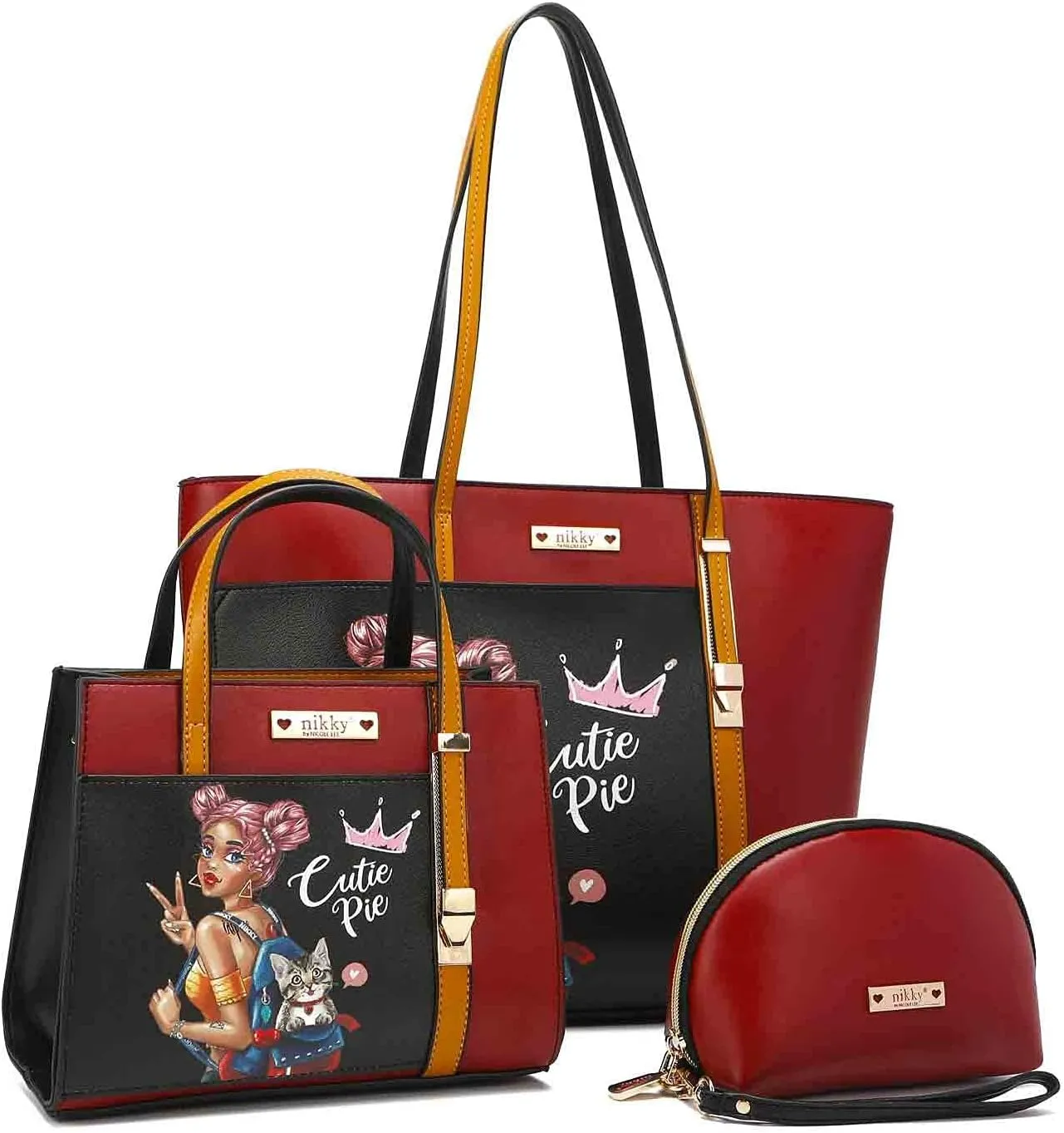Nikky Cutie Pie Tote Bag 3 Pc Set