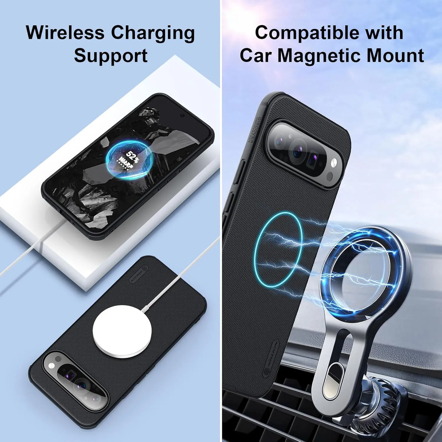 Nillkin for Google Pixel 9 Pro XL Case, Compatible with Magsafe, Pixel 9 Pro 5G Magnetic Matte Slim Phone Case 6.73 inch