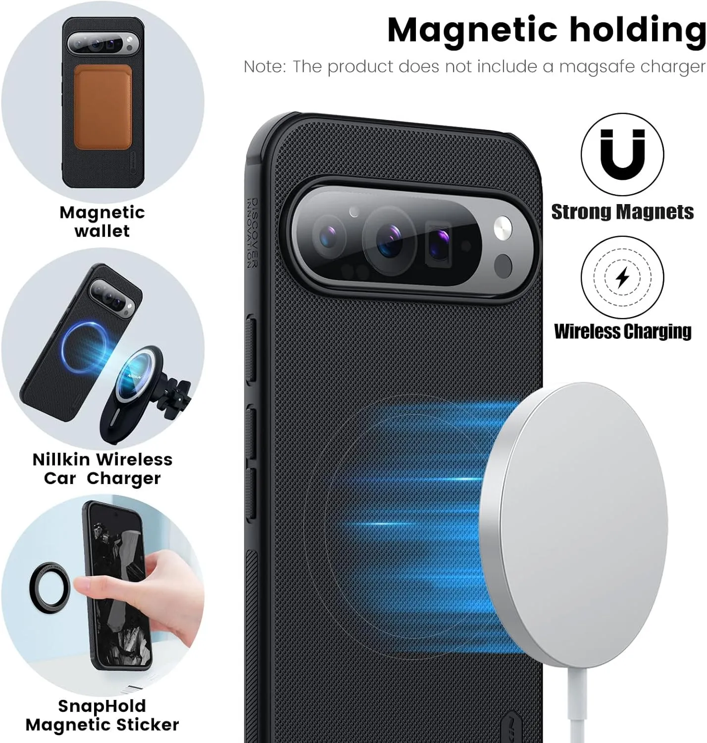 Nillkin for Google Pixel 9 Pro XL Case, Compatible with Magsafe, Pixel 9 Pro 5G Magnetic Matte Slim Phone Case 6.73 inch