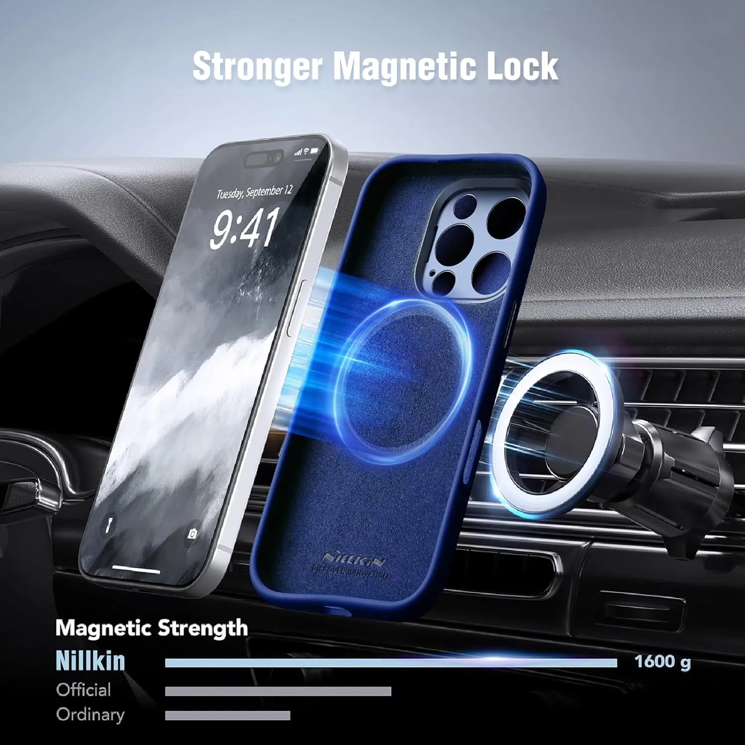 Nillkin for iPhone 16 Pro Max Case with Camera Protection & Stand, Compatible with MagSafe, Shockproof Silicone Slim Phone Case iPhone 16 Pro Max, Soft Anti-Scratch Microfiber Lining, Midnight Green