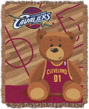 NORTHWEST NBA Unisex-Children NBA 36-Inches-By-46-Inches Woven Jacquard Baby Throw Blanket