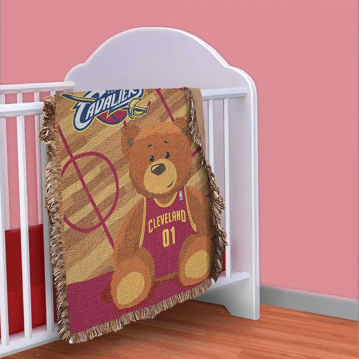NORTHWEST NBA Unisex-Children NBA 36-Inches-By-46-Inches Woven Jacquard Baby Throw Blanket