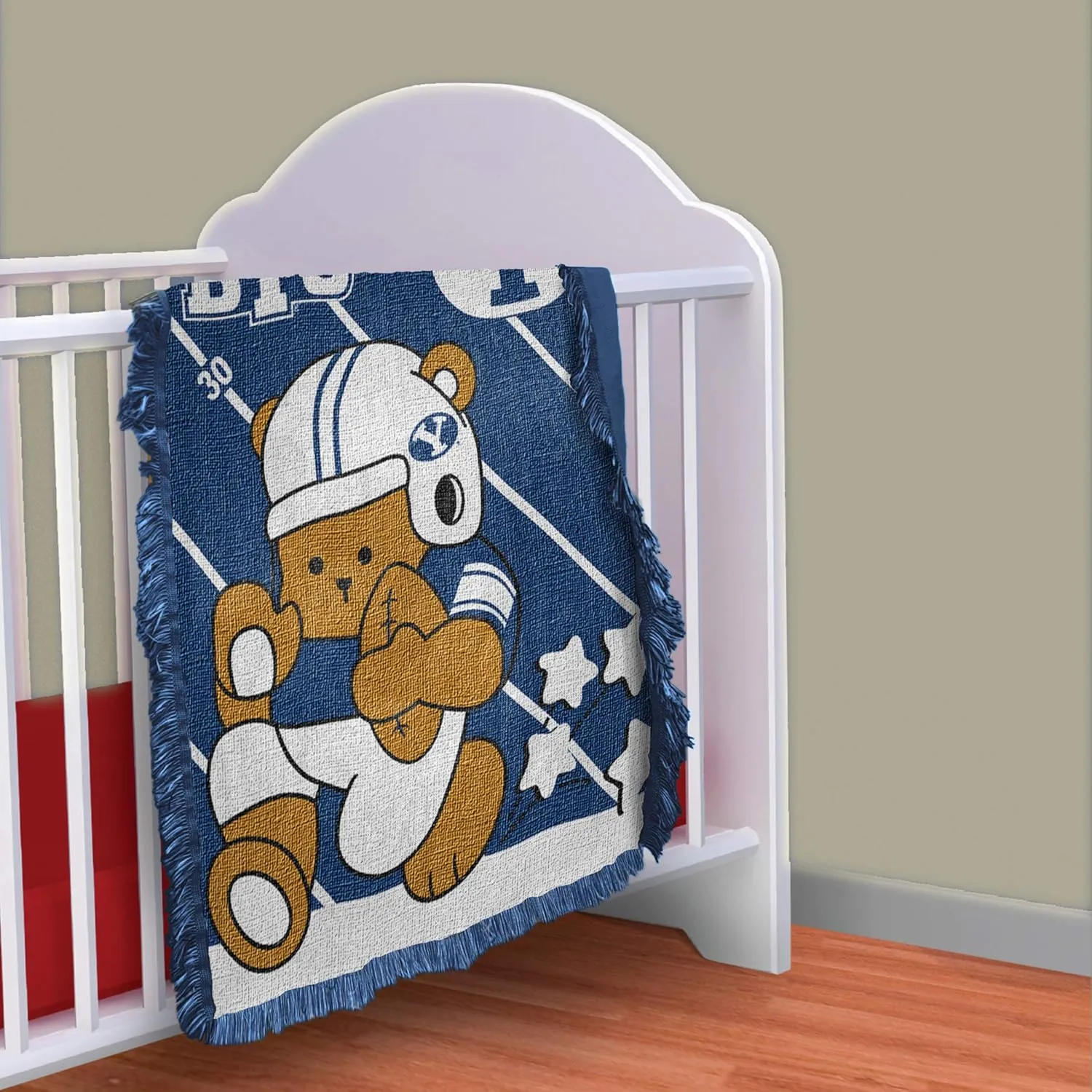 NORTHWEST NCAA Unisex NCAA 36-Inches-By-46-Inches Woven Jacquard Baby Throw Blanket