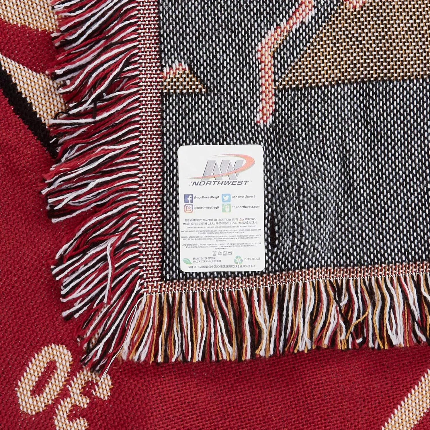NORTHWEST NCAA Unisex NCAA 36-Inches-By-46-Inches Woven Jacquard Baby Throw Blanket