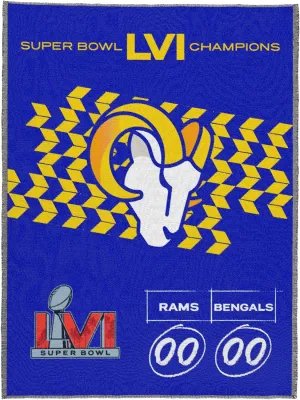 NORTHWEST NFL Los Angeles Rams SB56C Pair Woven Tapestry Throw Blanket, 48" x 60", Team Colors