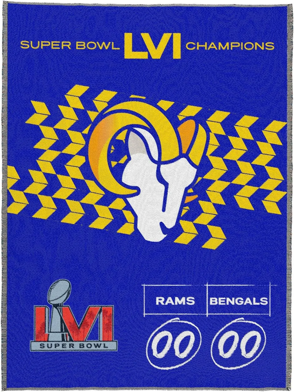 NORTHWEST NFL Los Angeles Rams SB56C Pair Woven Tapestry Throw Blanket, 48" x 60", Team Colors