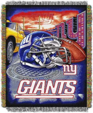 Northwest NFL New York Giants Unisex-Adult Woven Tapestry Throw Blanket, 48" x 60", Home Field Advantage
