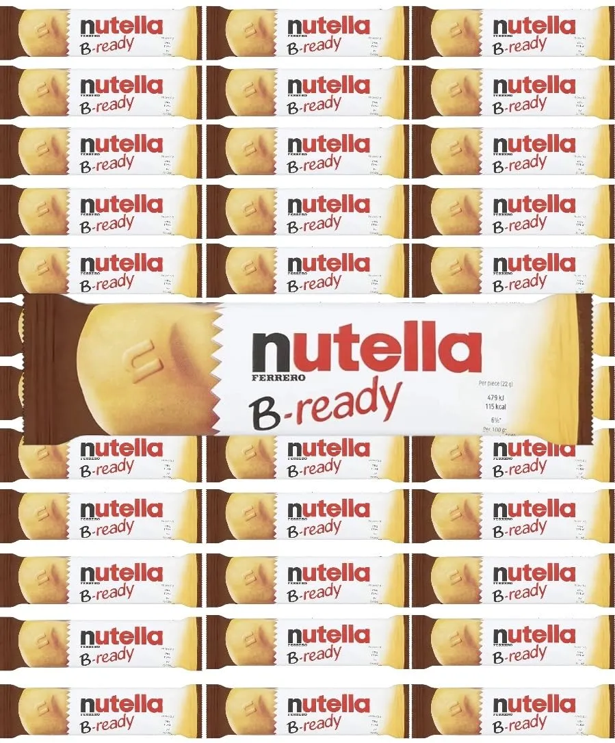 Nutella B-Ready, 0.7oz Crispy Wafer Bars, 36 Count