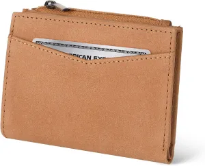 Oak Leathers Leather Wallet For Women - Small RFID Coin Purse Credit Card & ID Holder for Ladies, Gift for Women's, Bifold Wallets (Crazy Horse Cognac)