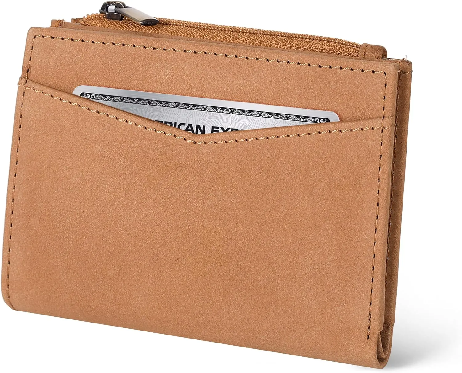 Oak Leathers Leather Wallet For Women - Small RFID Coin Purse Credit Card & ID Holder for Ladies, Gift for Women's, Bifold Wallets (Crazy Horse Cognac)