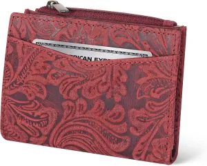 Oak Leathers Leather Wallet For Women - Small RFID Coin Purse Credit Card & ID Holder for Ladies, Gift for Women's, Bifold Wallets (Crazy Horse Red Flower)
