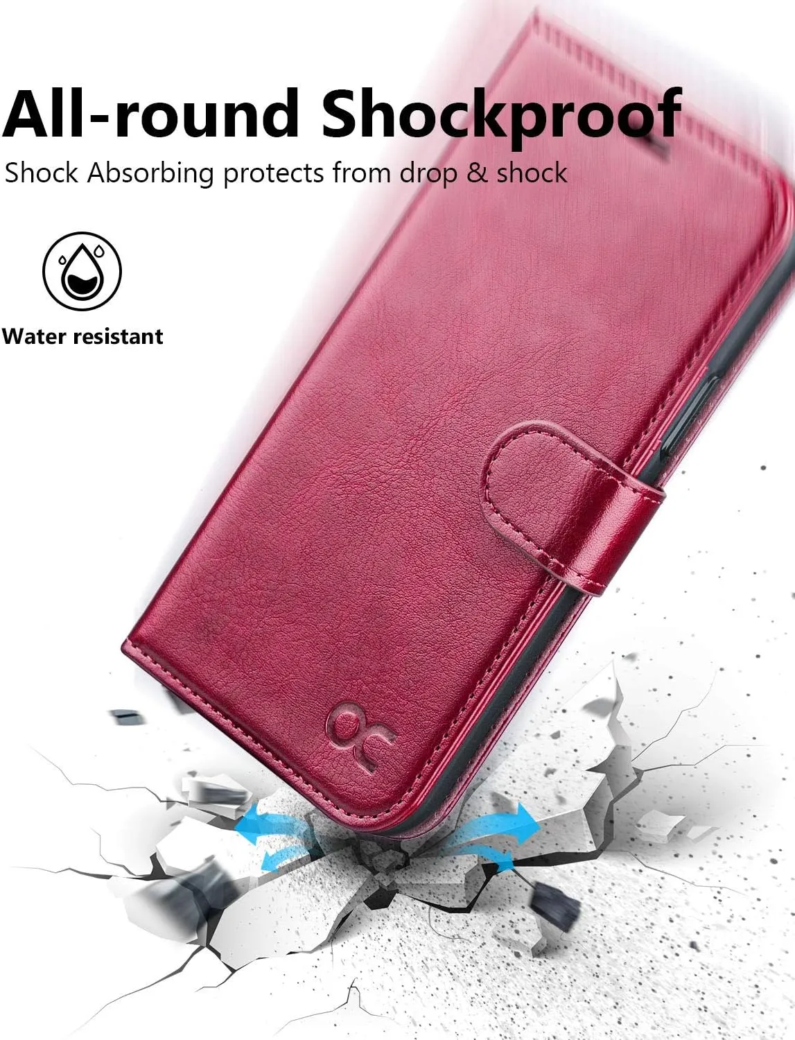 OCASE Compatible with iPhone 11 Wallet Case with Card Holder, PU Leather Flip Case with Kickstand and Magnetic Closure, TPU Shockproof Interior Protective Cover 6.1 Inch 2019 (Burgundy)