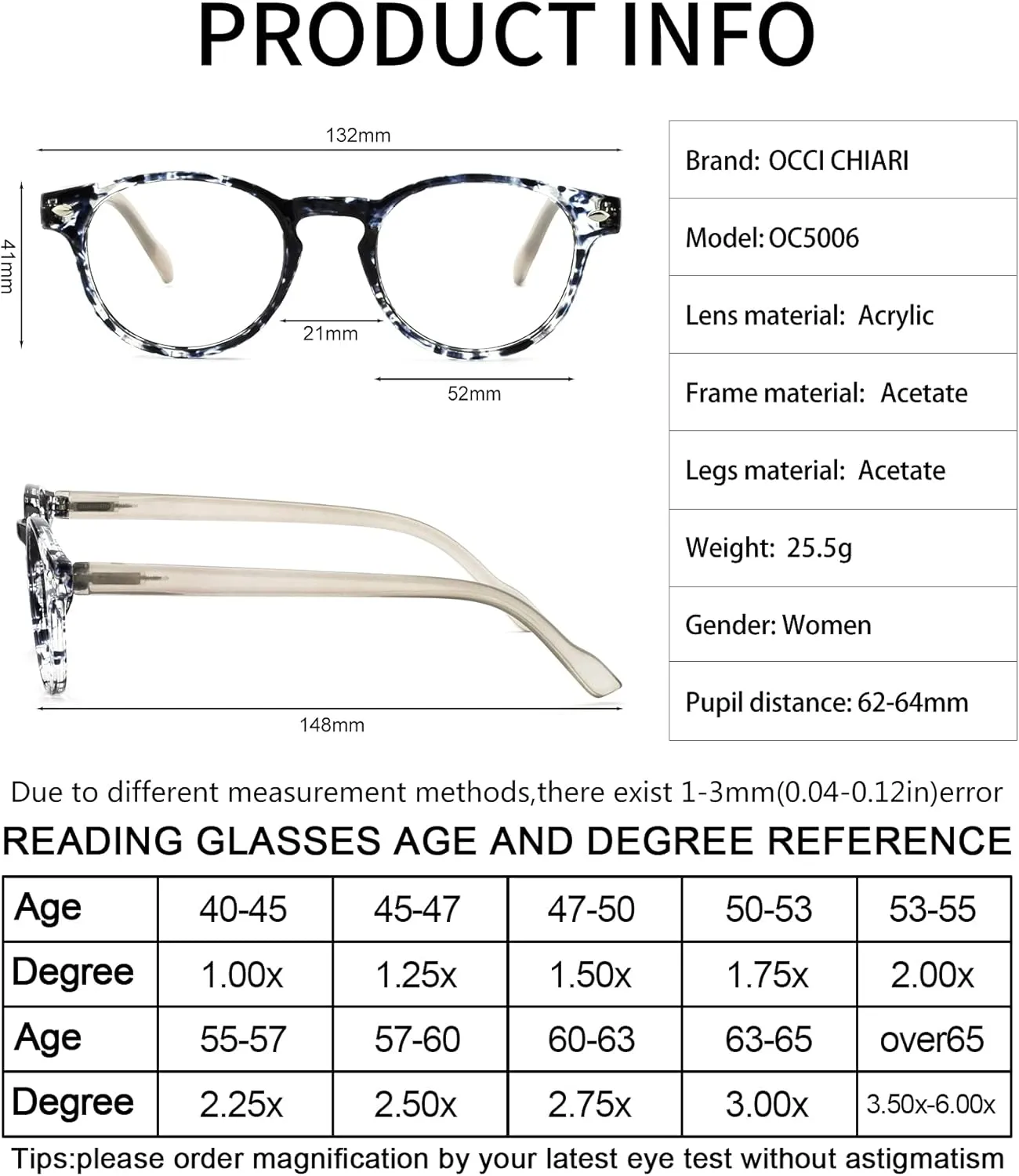 OCCI CHIARI Blue Blocking Computer Glasses Women, Lady Gaming Glasses for Eye Strain
