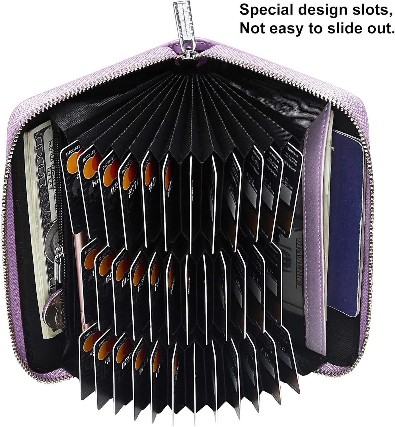 OIDERY Women Large Capacity Credit Card Wallet RFID Blocking with Removable Wristlet