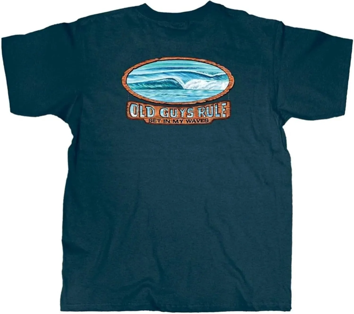 Old Guys Rule Men's Waves T-Shirt (X-Large) Harbor Blue