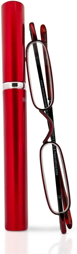 Original Mini Reader Reading Glasses With Tube Case For Women and Men Lightweight & Portable Eyeglasses