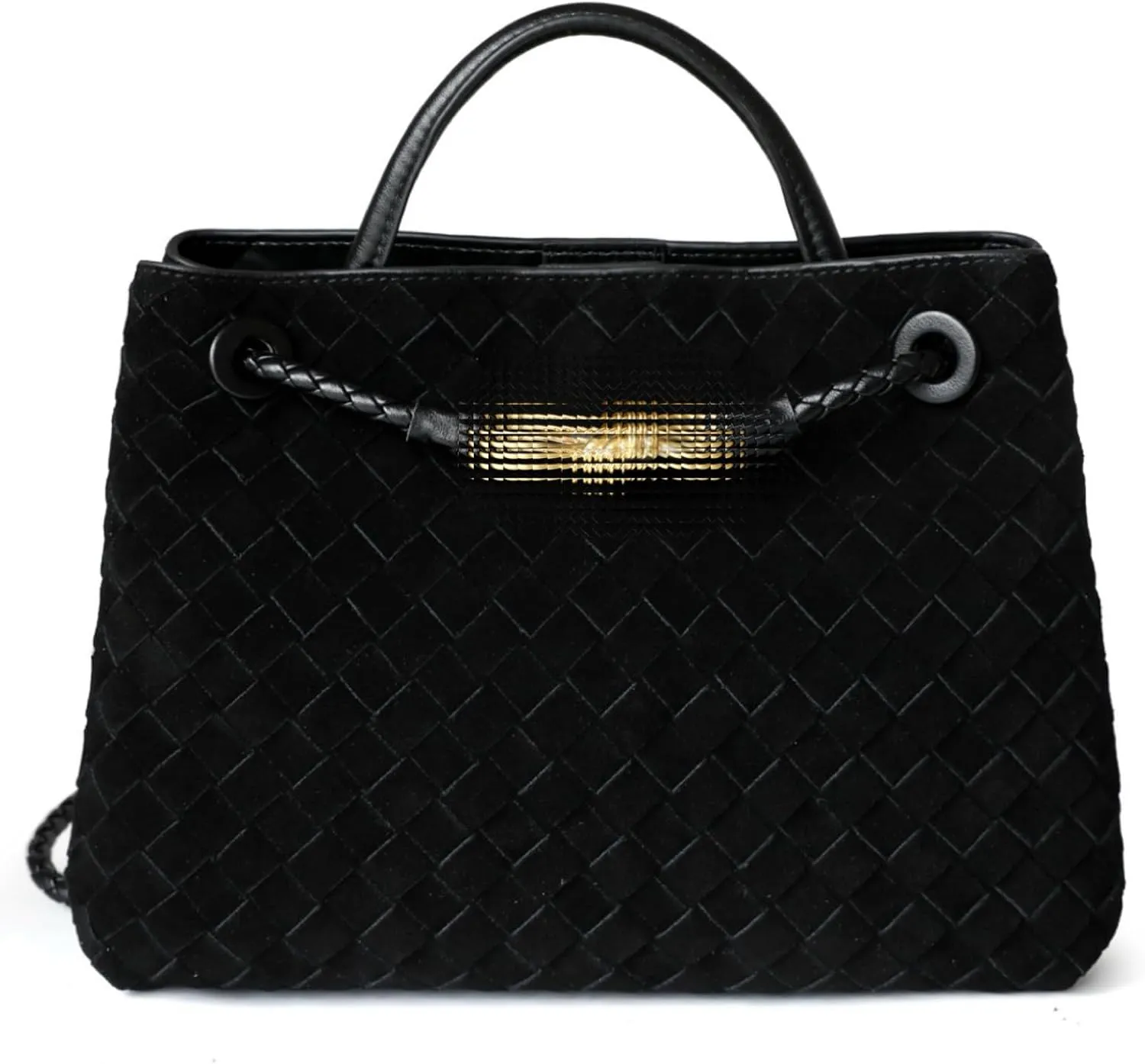 Oversize Genuine Leather Woven Handbags for Women Tote Bag Large Crossbody Women's Top-handle Handbags for Work/Travel