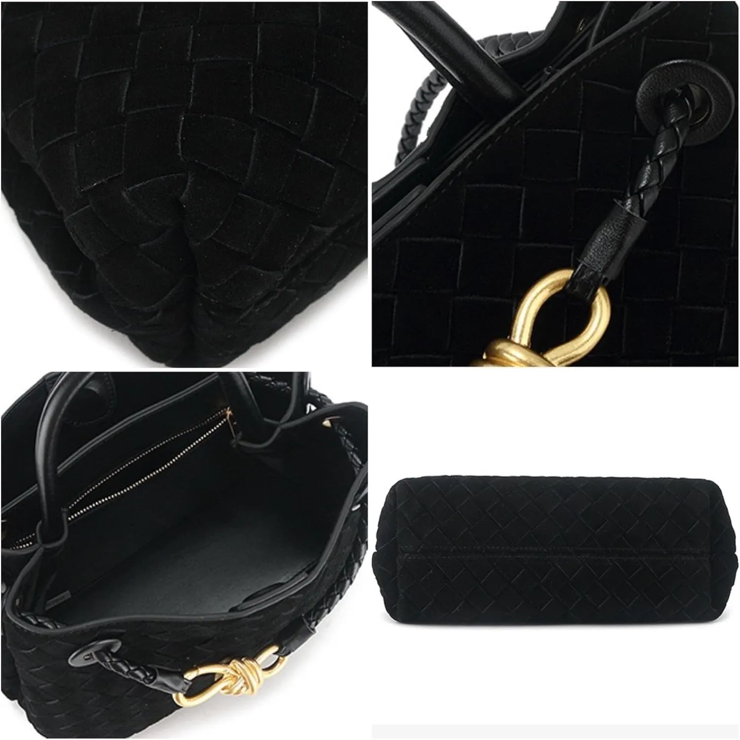 Oversize Genuine Leather Woven Handbags for Women Tote Bag Large Crossbody Women's Top-handle Handbags for Work/Travel