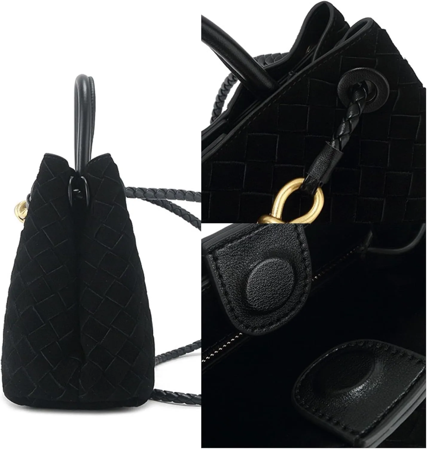 Oversize Genuine Leather Woven Handbags for Women Tote Bag Large Crossbody Women's Top-handle Handbags for Work/Travel