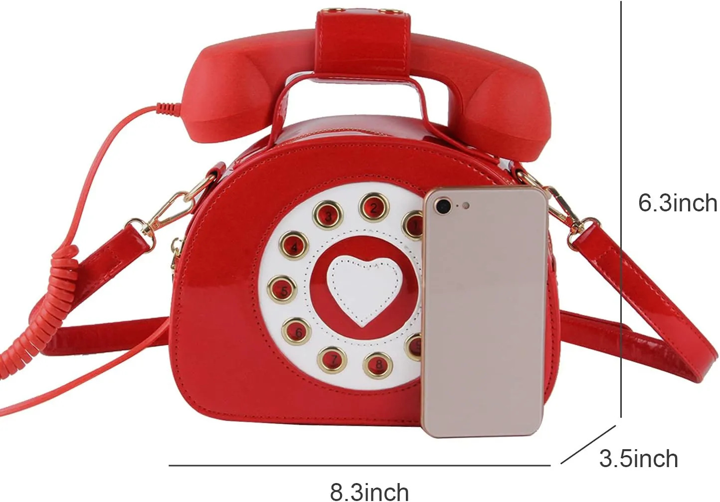 Oweisong Fun Telephone Purse for Women Novelty Pink Phone Tote Handbags Top Handle Shoulder Crossbdoy Bag