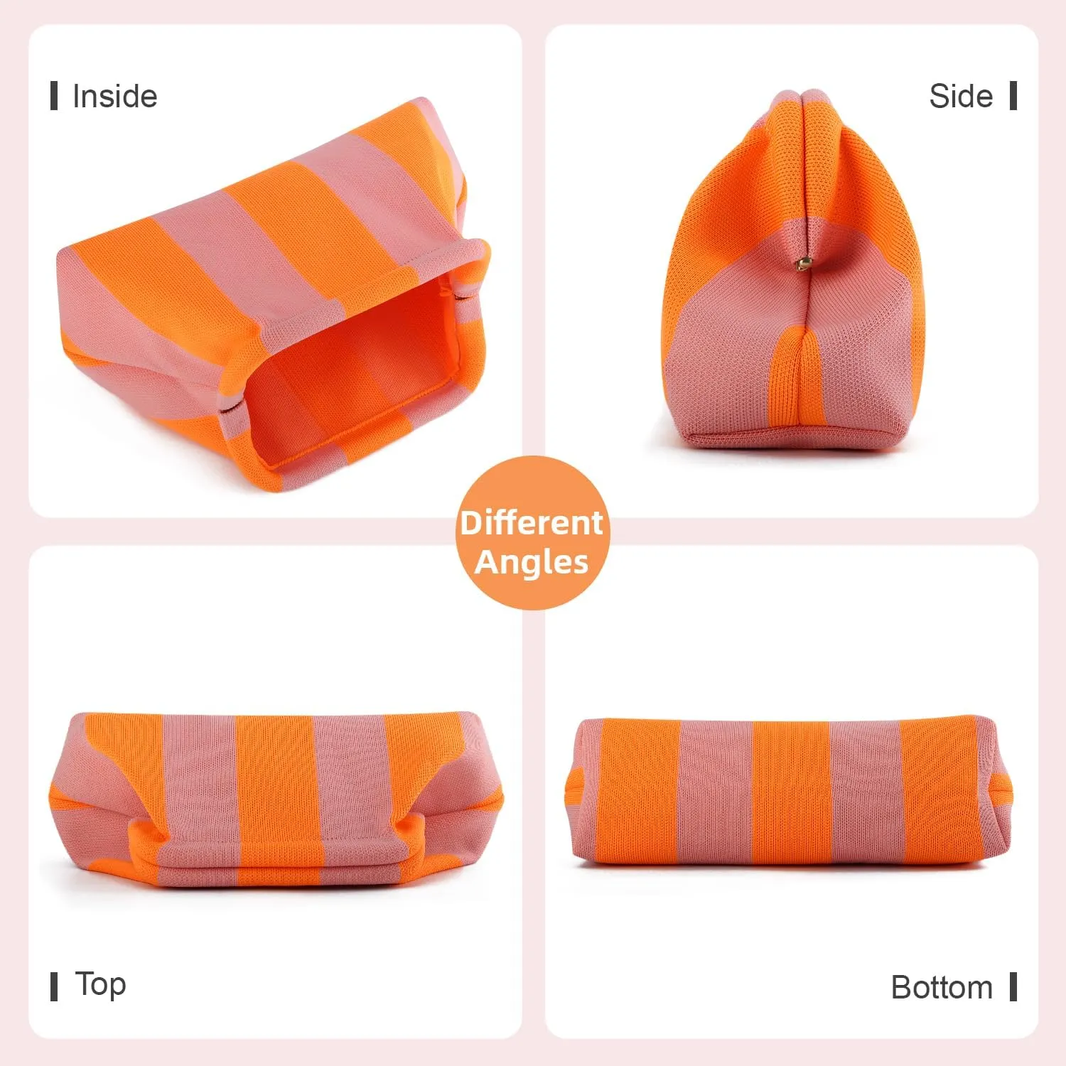 Oweisong Summer Woven Clutch Purse for Women 2025 Crochet Stripped Beach Bag Hot Pink Spring Purse Evening Handbag