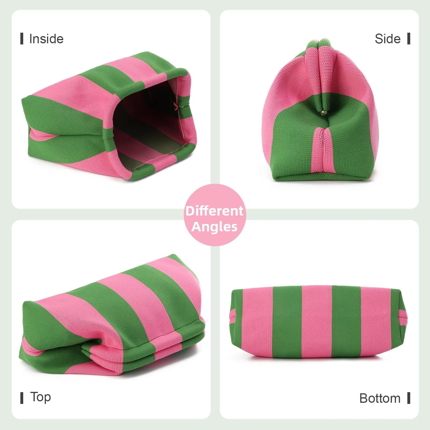 Oweisong Summer Woven Clutch Purse for Women 2025 Crochet Stripped Beach Bag Hot Pink Spring Purse Evening Handbag