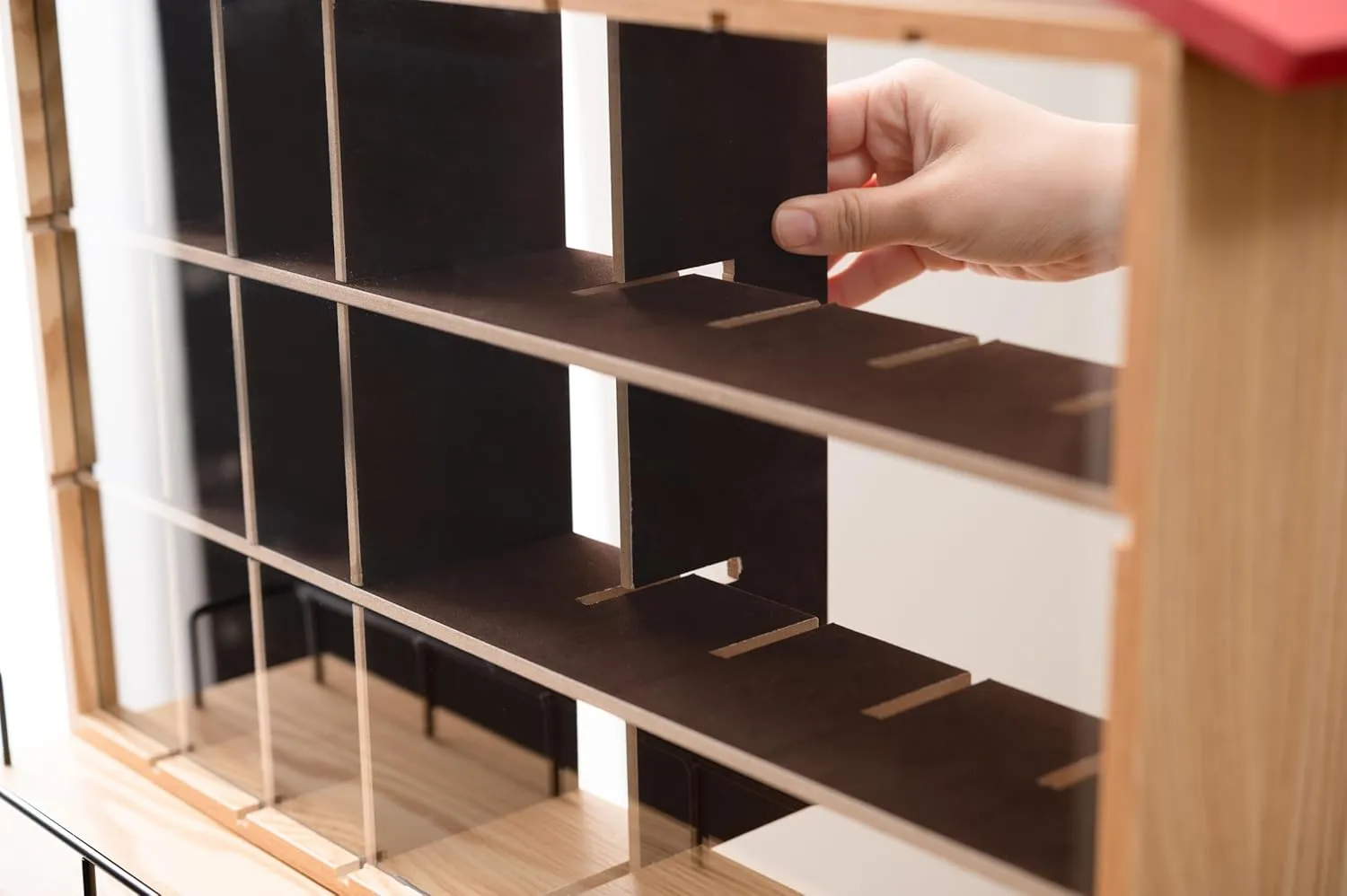 PaletteLife Lodge Display Case, Mini Figure Storage with Drawers, for Collectibles and Action Figure, 8 Collumn x 3 Shelves, D7.87 xW21.85 xH20.08, Wooden, Otaku, Scandinavian, BLT-625NA