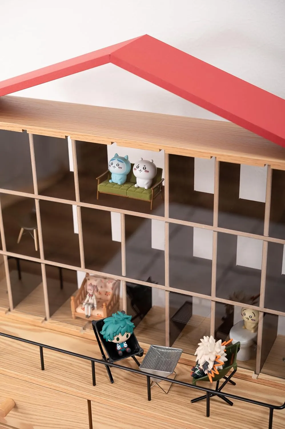 PaletteLife Lodge Display Case, Mini Figure Storage with Drawers, for Collectibles and Action Figure, 8 Collumn x 3 Shelves, D7.87 xW21.85 xH20.08, Wooden, Otaku, Scandinavian, BLT-625NA
