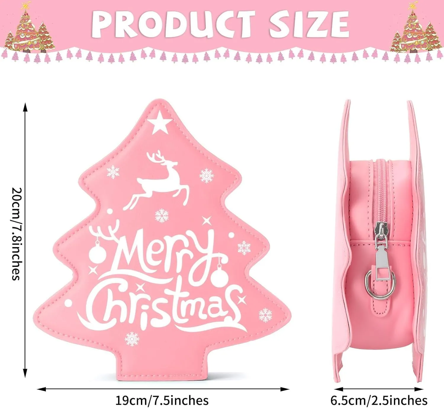 party greeting Crossbody Purse for Women Christmas Tree Shaped Phone Wallet Handbags for Merry Christmas Gift