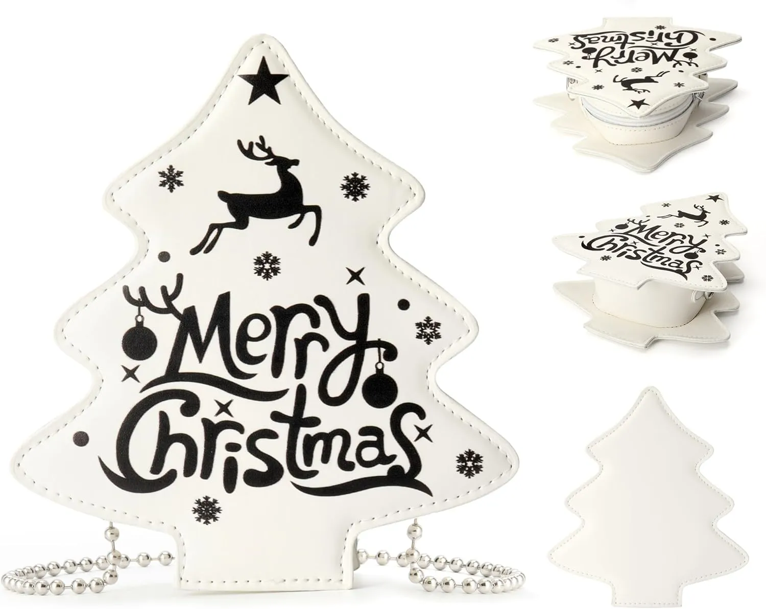 party greeting Crossbody Purse for Women Christmas Tree Shaped Phone Wallet Handbags for Merry Christmas Gift