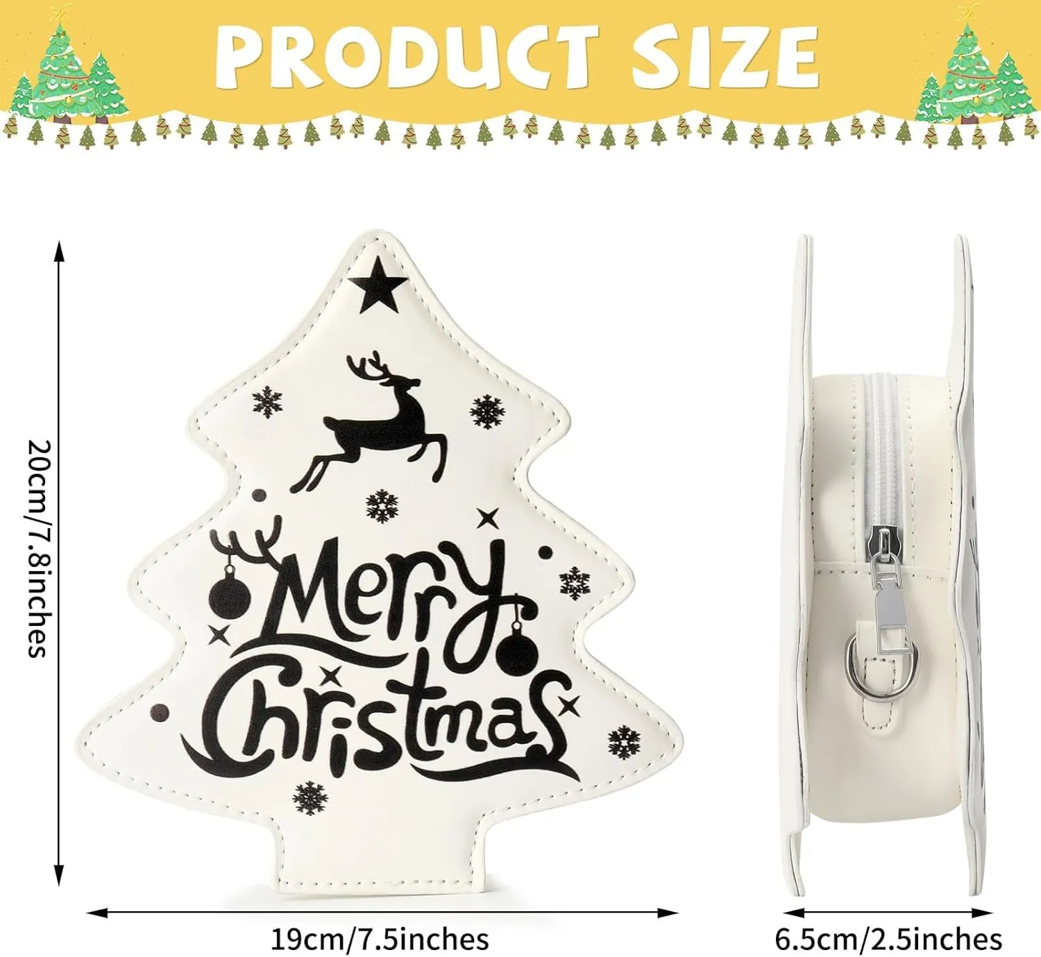 party greeting Crossbody Purse for Women Christmas Tree Shaped Phone Wallet Handbags for Merry Christmas Gift