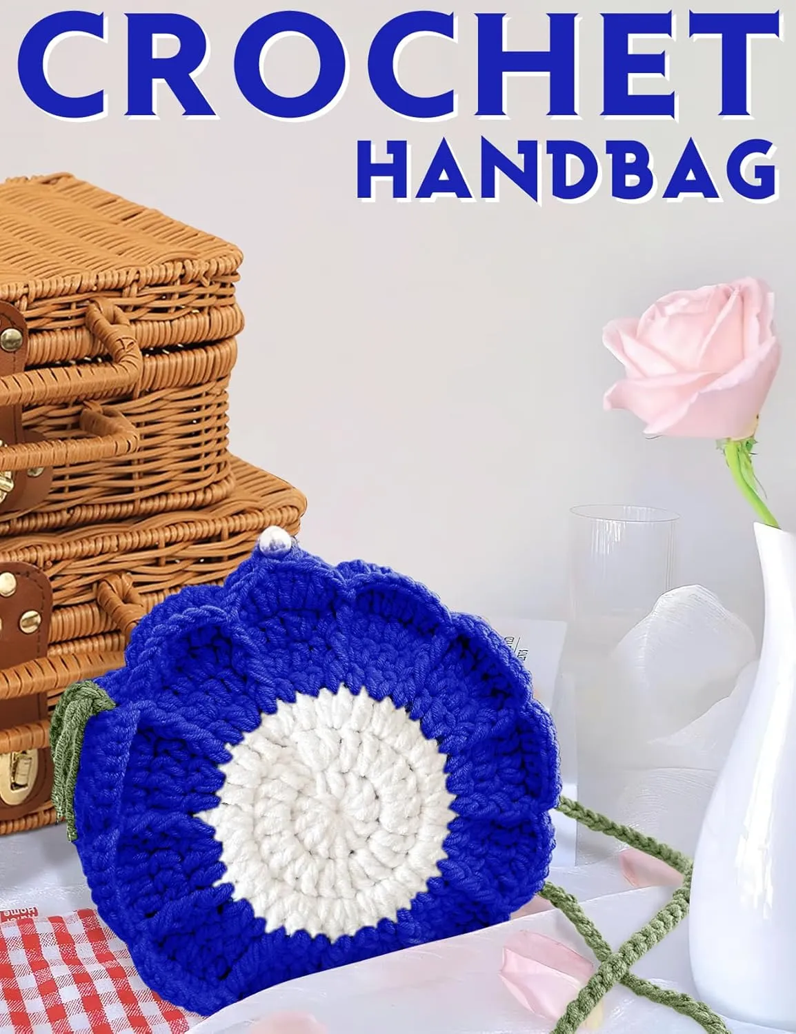 Pearl Sunflower Purse Crossbody Crochet Bag Small Shoulder Handbags Gifts For Women Knitting Lovers
