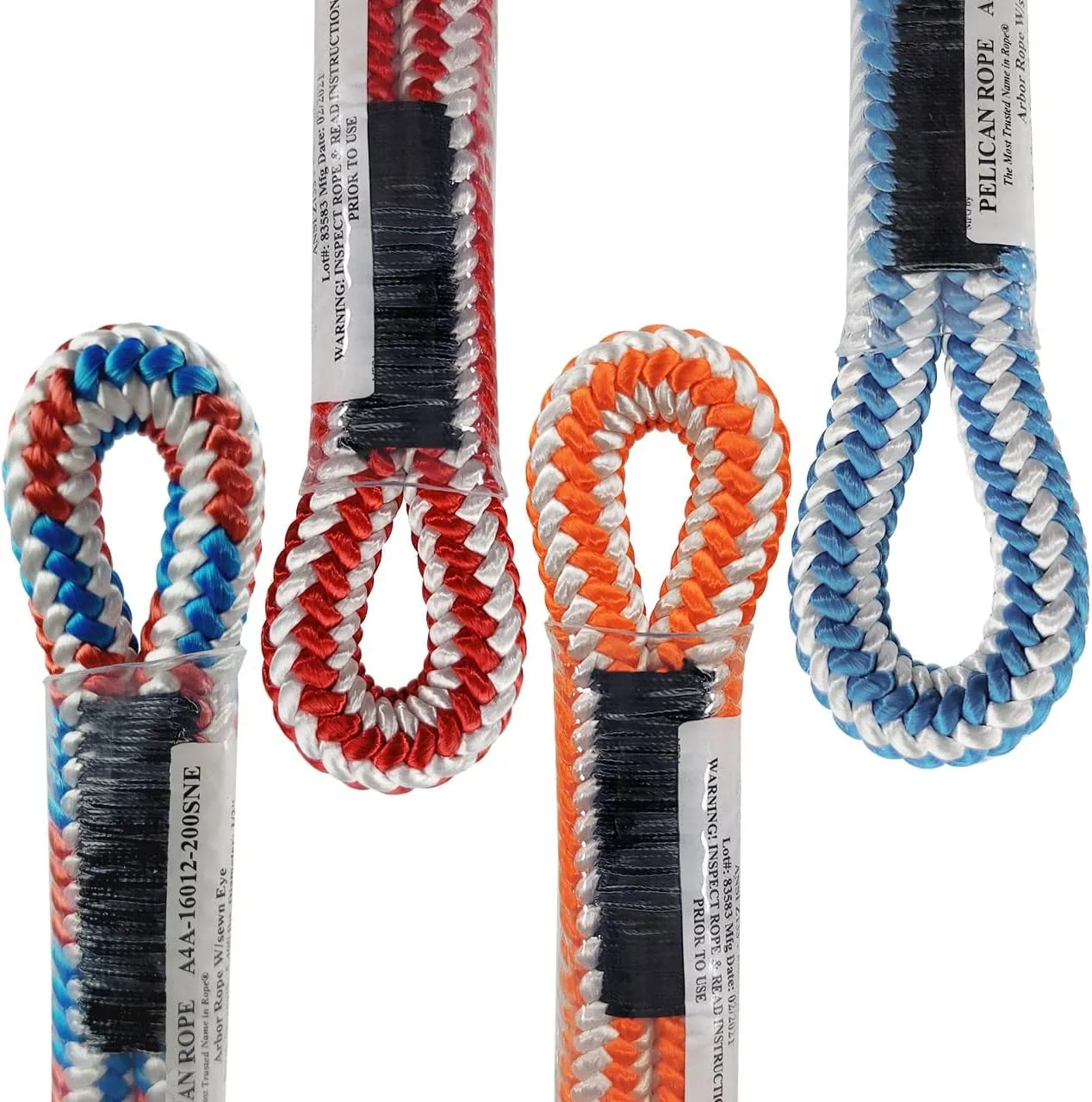 Pelican Rope 16-Strand Arborist Rope, 1/2 in (12.7 mm), 7000 lbs MBS, Stat