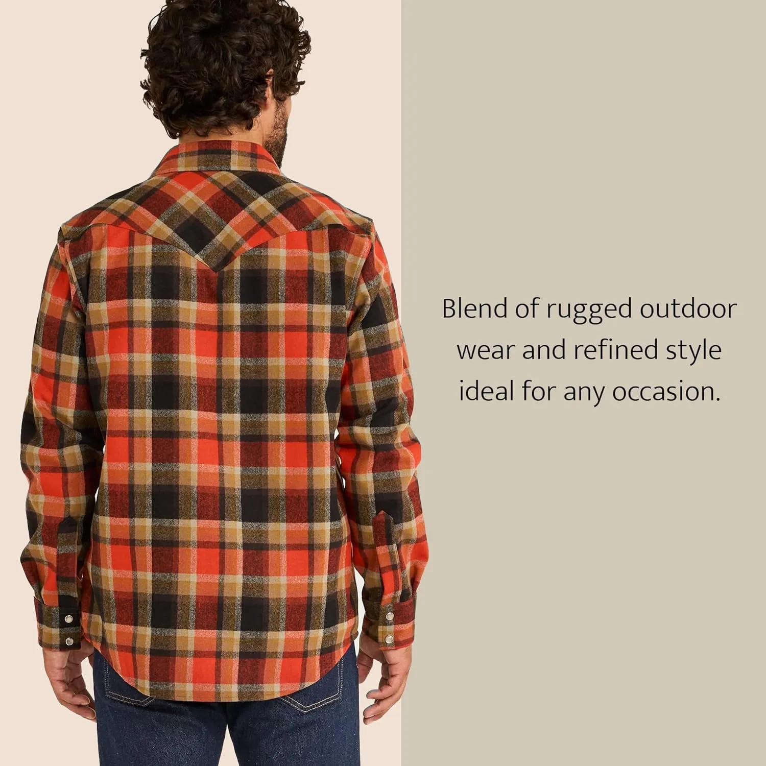 PENDLETON Canyon Mens Shirt, Flannel Shirt for Men, 100% Virgin Wool, Long Sleeve Shirt Men - Regular Fit