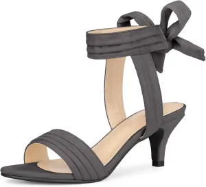 Perphy Open Toe Ankle Tie Bridal Kitten Heels Sandals for Women