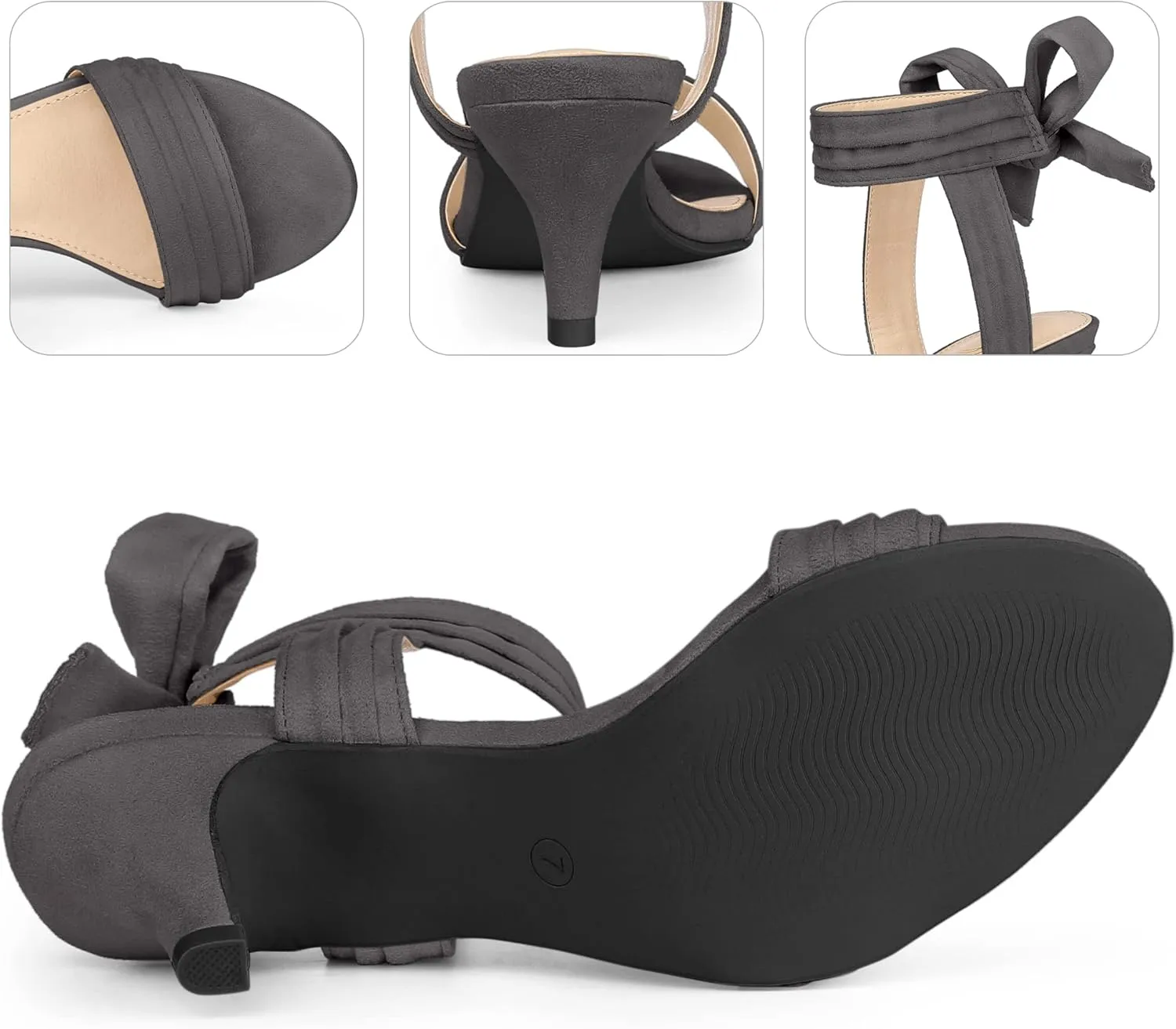 Perphy Open Toe Ankle Tie Bridal Kitten Heels Sandals for Women