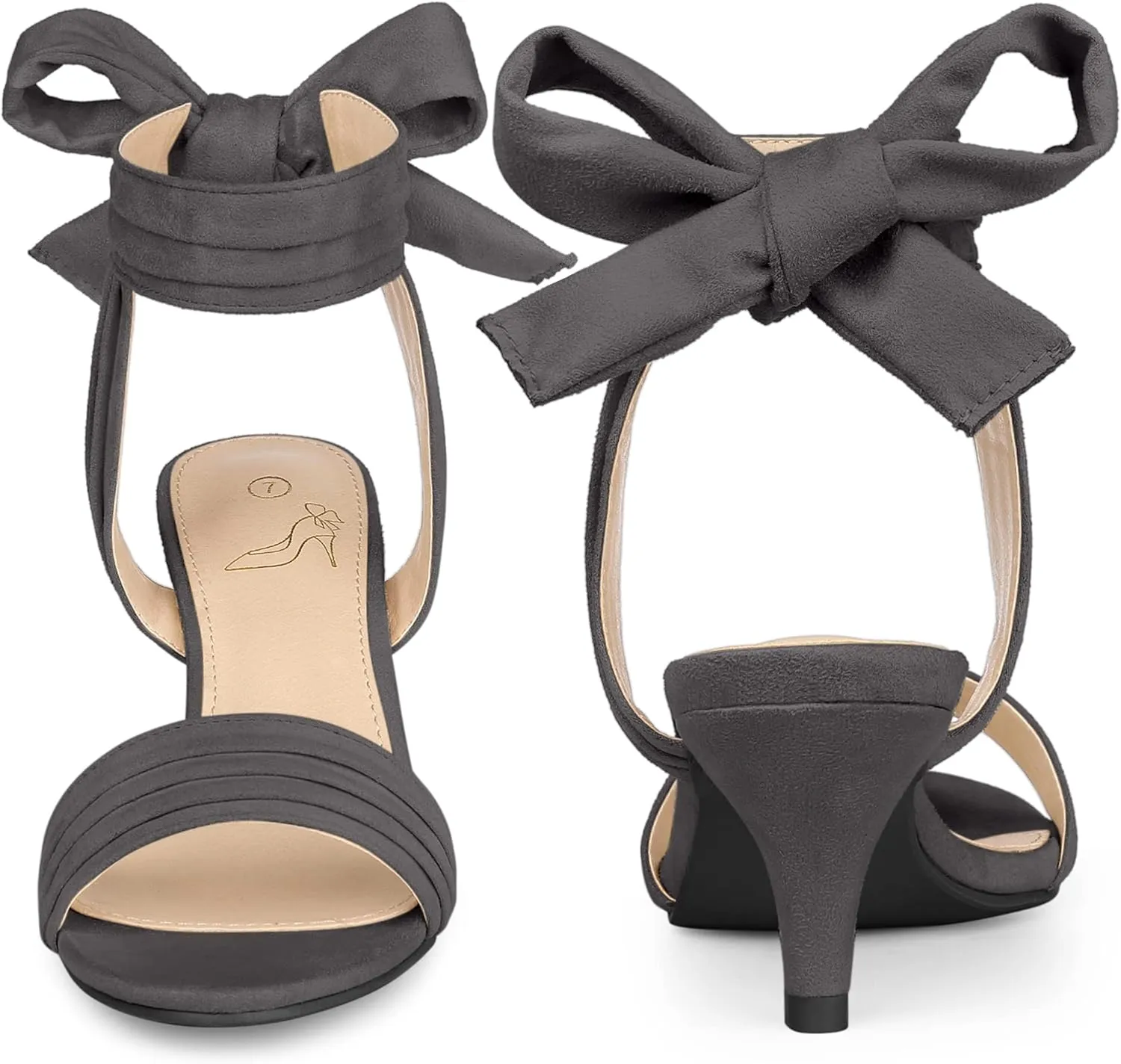 Perphy Open Toe Ankle Tie Bridal Kitten Heels Sandals for Women