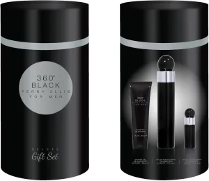 Perry Ellis Fragrances Perry Ellis 360° Black Men's Cologne - 3-piece Gift Set - 3.4 Fl Oz EDT, 3 oz Shower Gel, .25 fl oz EDT mini travel spray - fresh, woody, clean, long-lasting