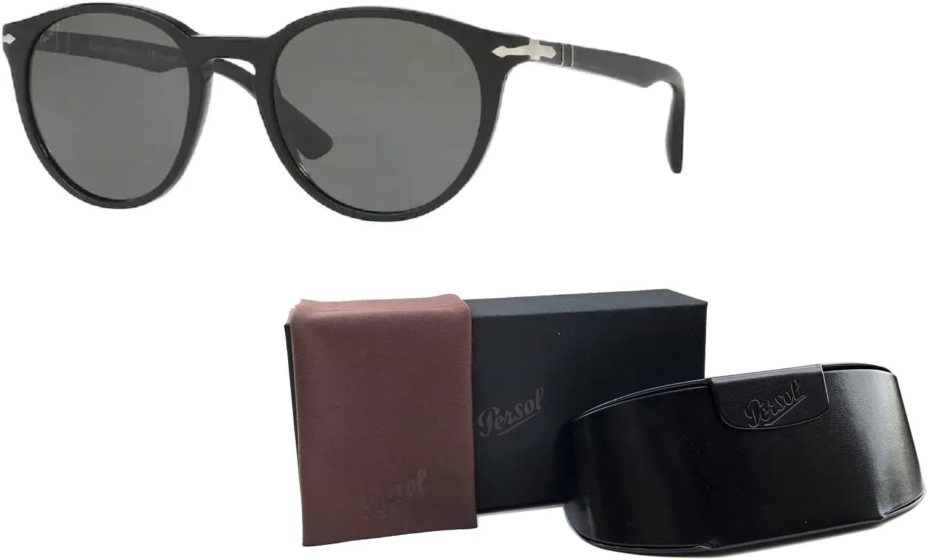Persol PO3152S Round Sunglasses for Men   BUNDLE With Designer iWear Eyewear Kit