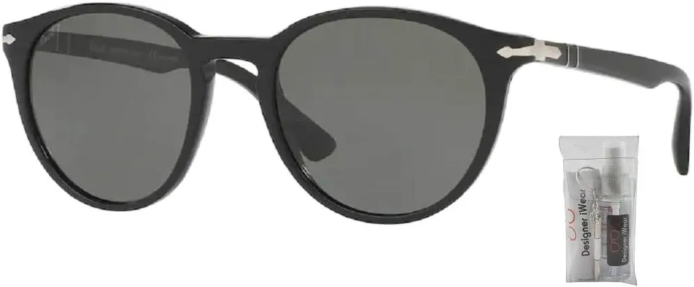 Persol PO3152S Round Sunglasses for Men   BUNDLE With Designer iWear Eyewear Kit